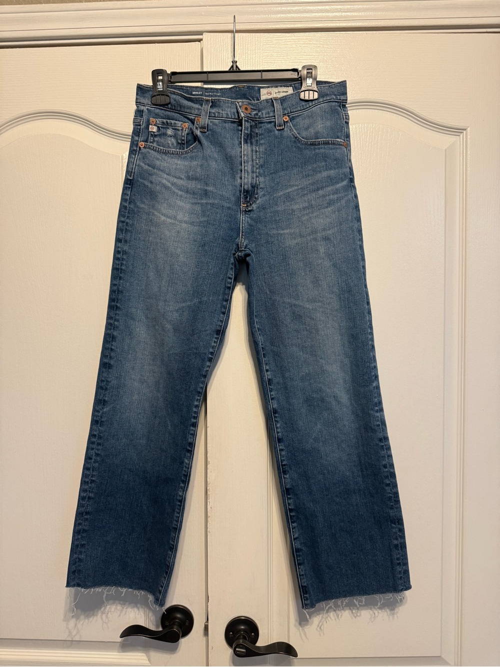 AG Adriano Goldschmied Women's Straight-Leg Blue Jeans